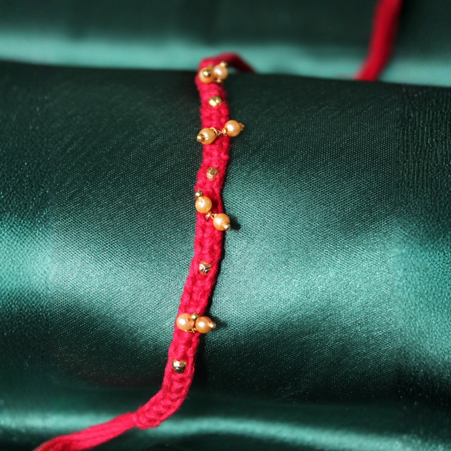 Red golden drop rakhi
