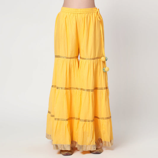 Yellow Cotton Sharara