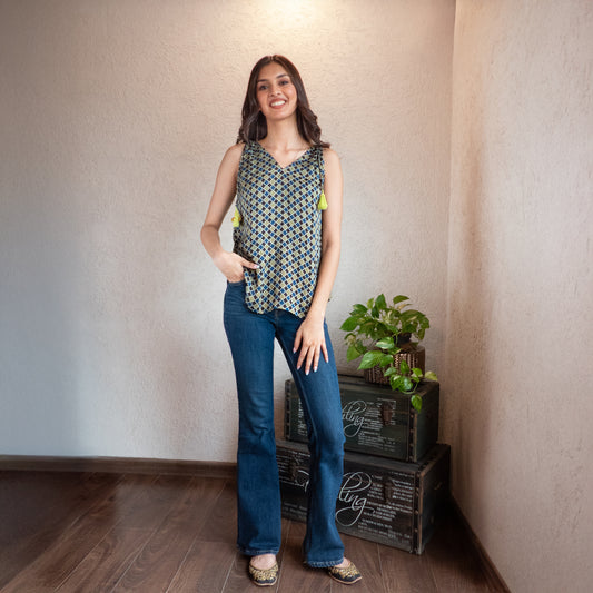 Modal Printed Tie-up Top