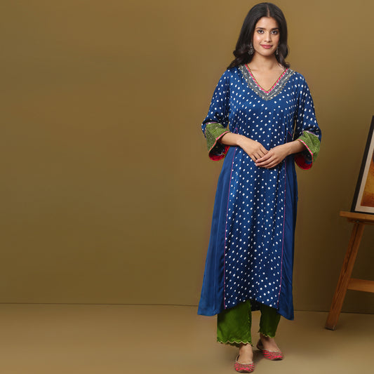 Bandhani A-line kurta set