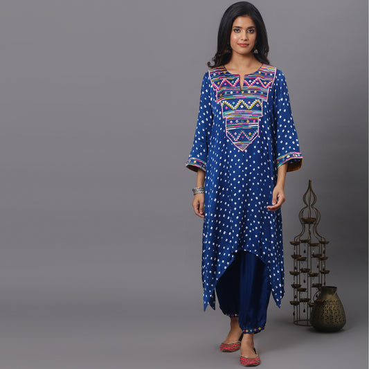 Blue embroidered co-ord set