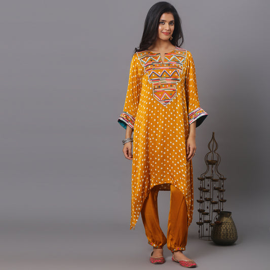 Mustard embroidered co-ord set