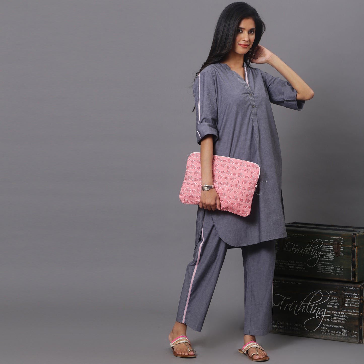 Grey Cotton Co-ord set