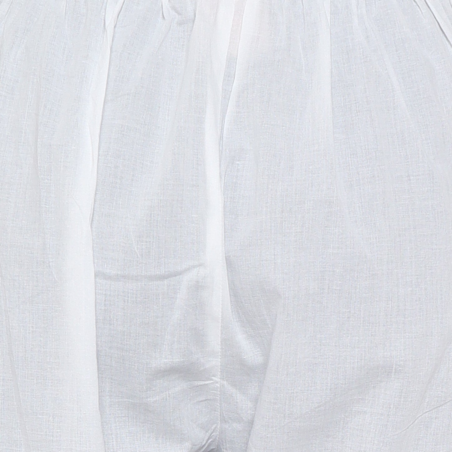 cotton ankle pants with scallop embroidery and mirrorwork detailing