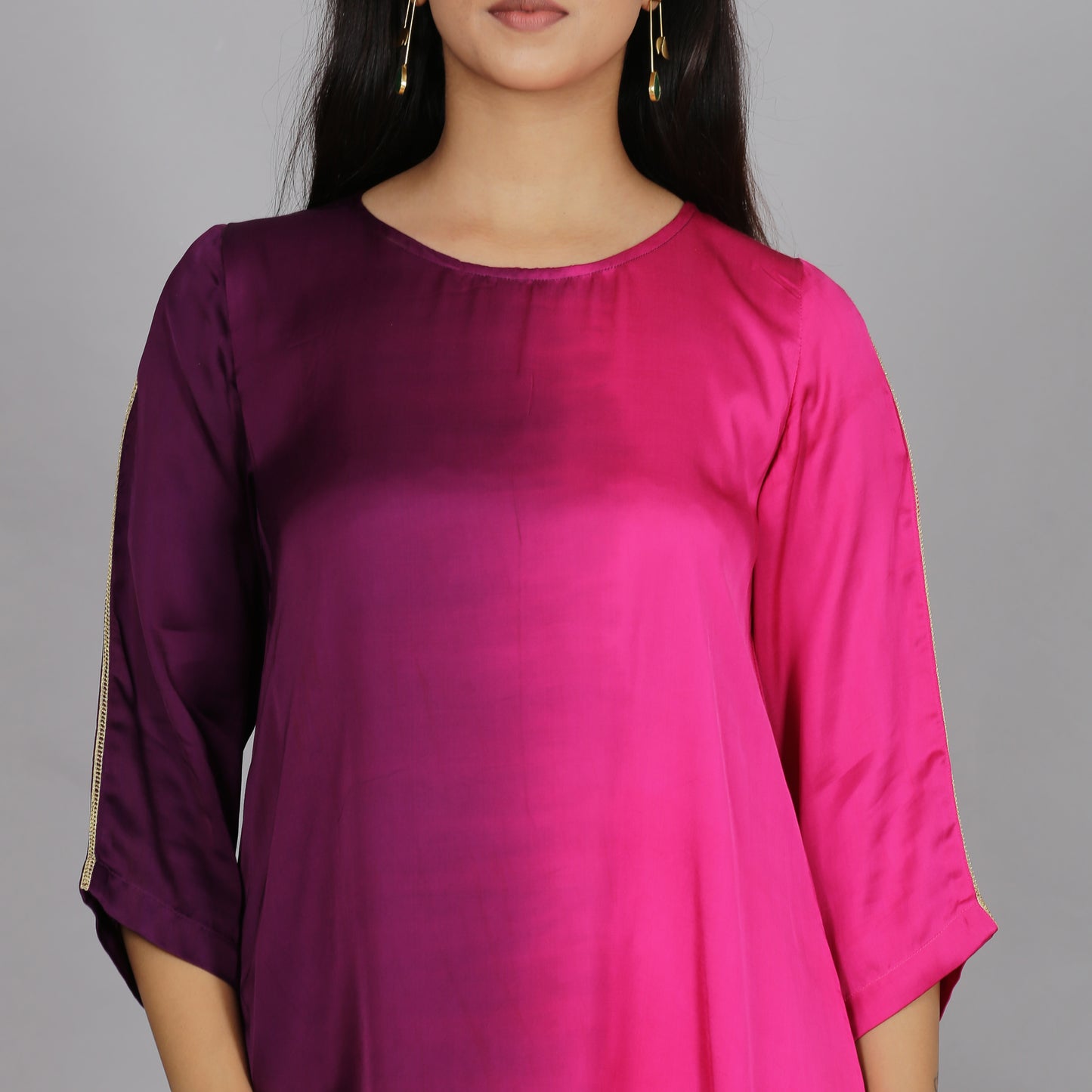 Pink Ombre Modal Asymmetric Kurta