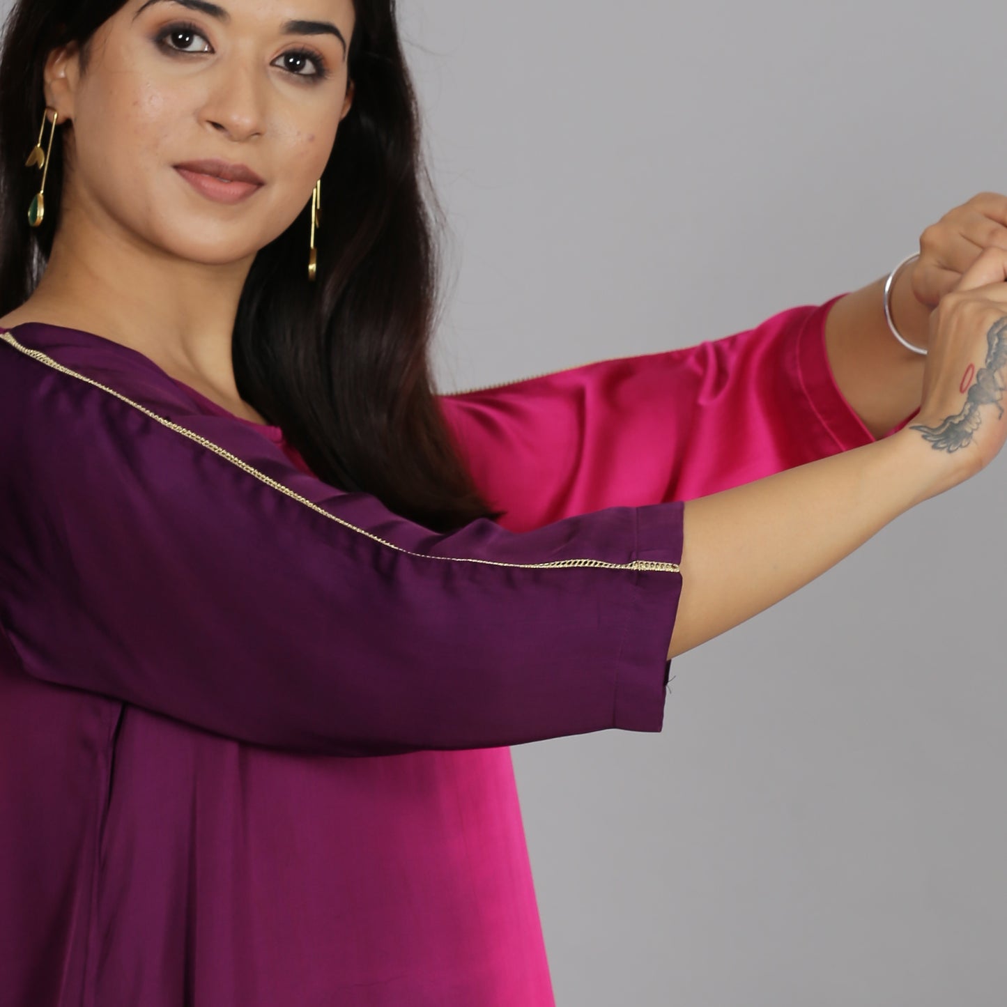 Pink Ombre Modal Asymmetric Kurta