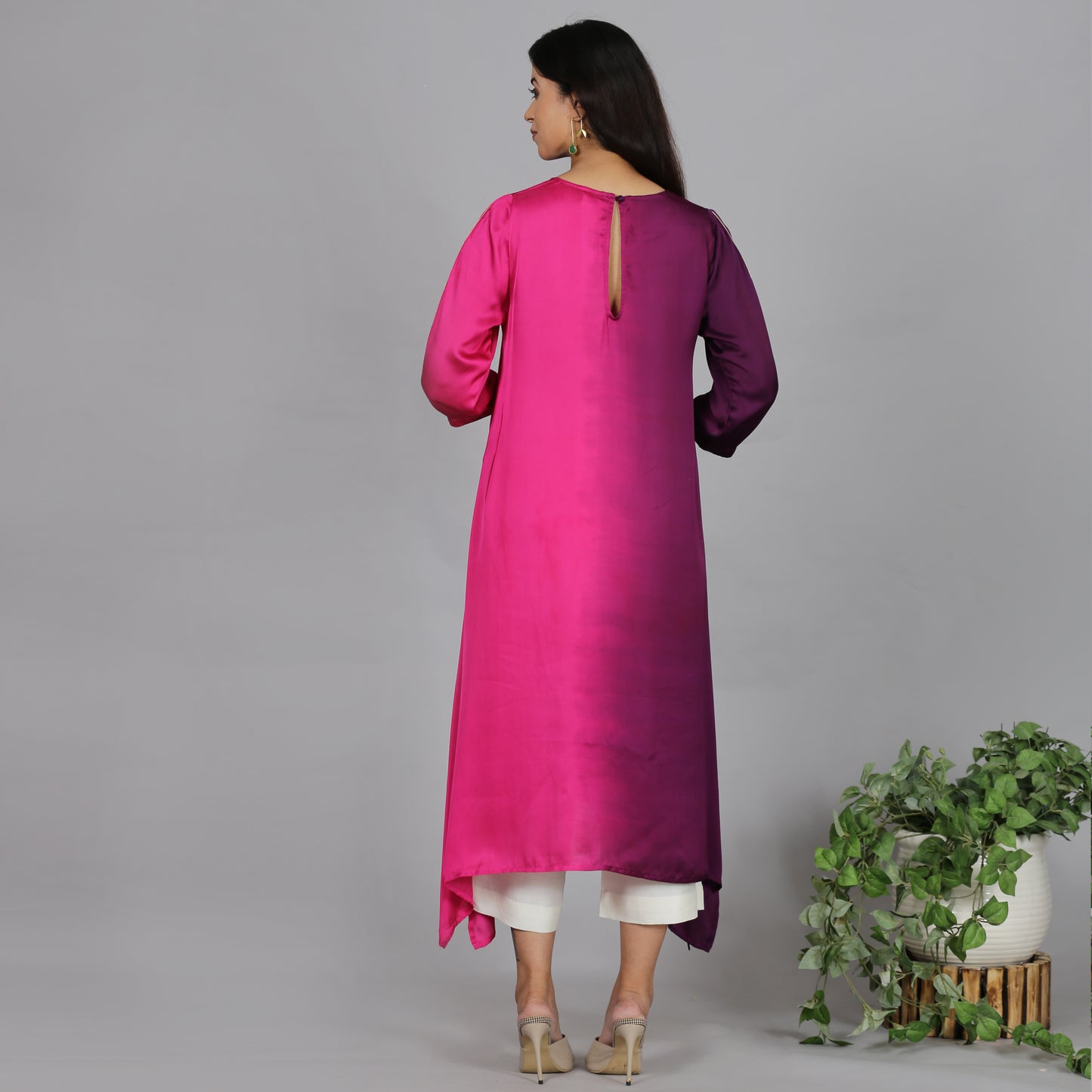 Pink Ombre Modal Asymmetric Kurta