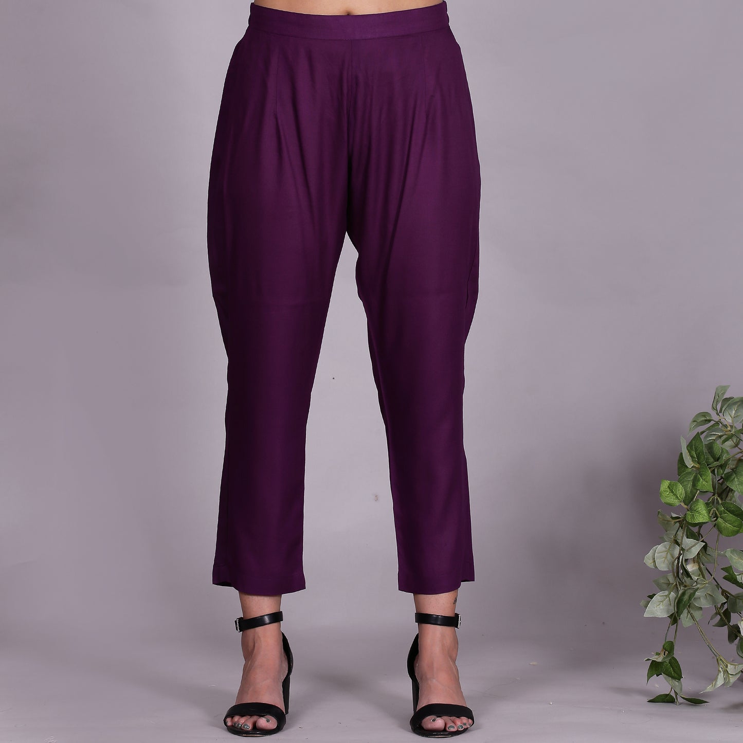Purple Embroidered Viscose cotton co-ord set