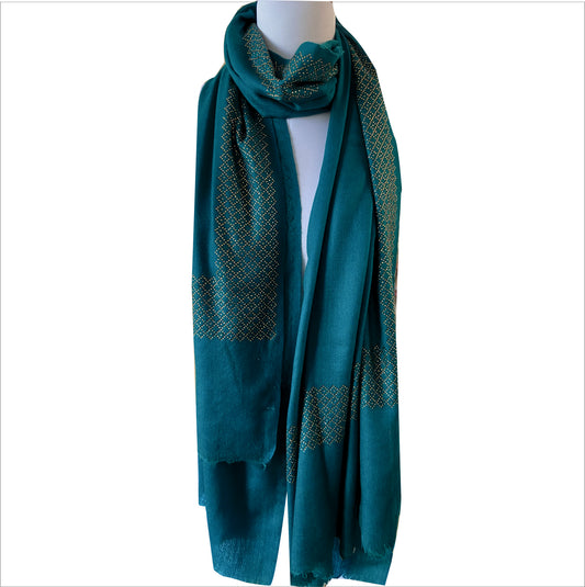 Pashmina stole with crystal stone detailing