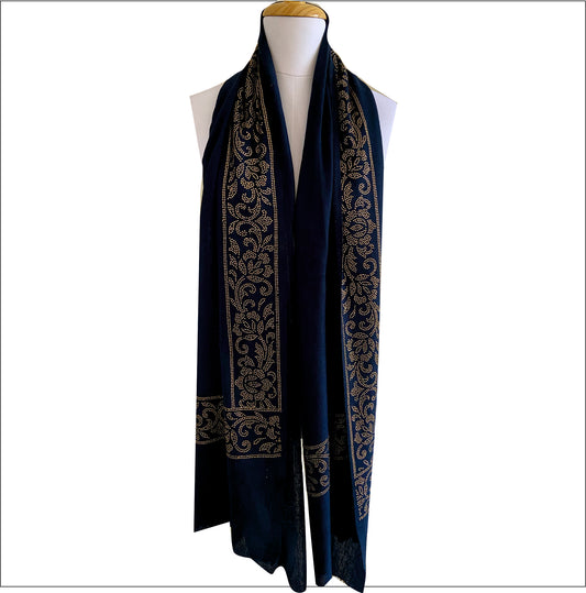Pashmina stole with crystal stone detailing