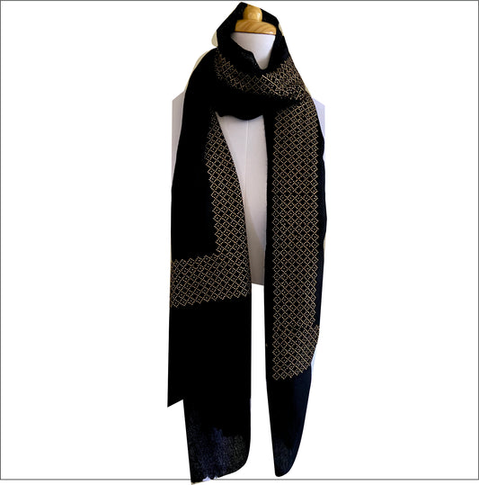 Pashmina stole with crystal stone detailing