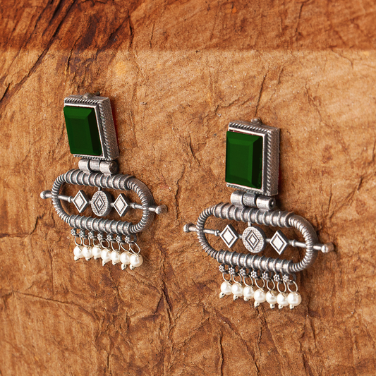 Silva Sutra Green Gemstone Earrings