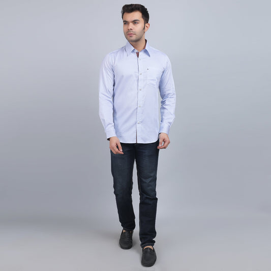 White Cotton printed full sleeves shirt