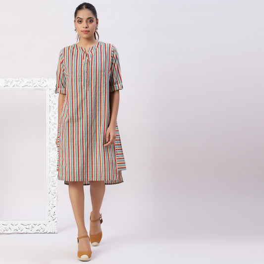 Stripe panel dress
