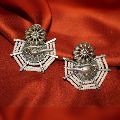 Silva Sutra beaded bird earrings