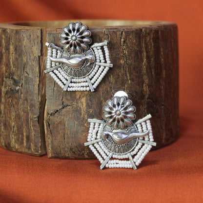Silva Sutra beaded bird earrings