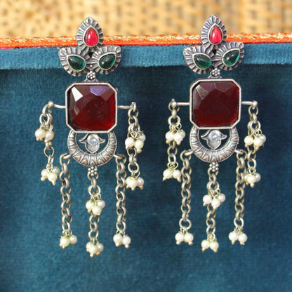 Silva Sutra Crimson Chandelier earrings