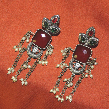 Silva Sutra Crimson Chandelier earrings