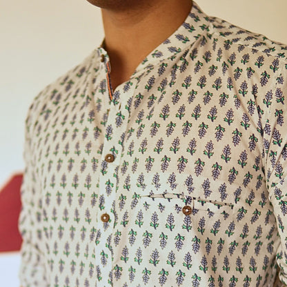 Cotton printed full sleeves kurta shirt