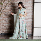 Aqua Green embroidered Lehenga set