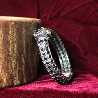 Oxidised black Stone Brass Bangle