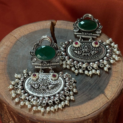 Silva Sutra green drop earrings