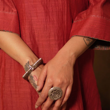 Brick Red Chanderi Kurta