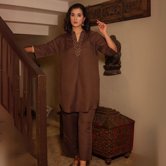 Brown Linen Co-ord set