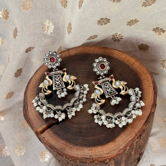 Silva Sutra Pearl petal Chandbalis