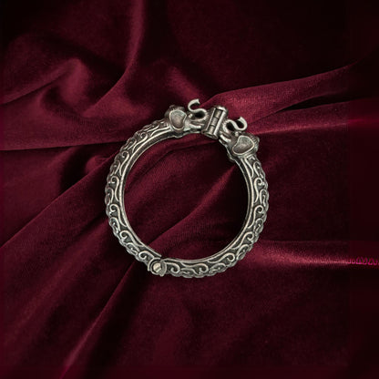 Silva Sutra Oxidised bangle with Elephant motifs