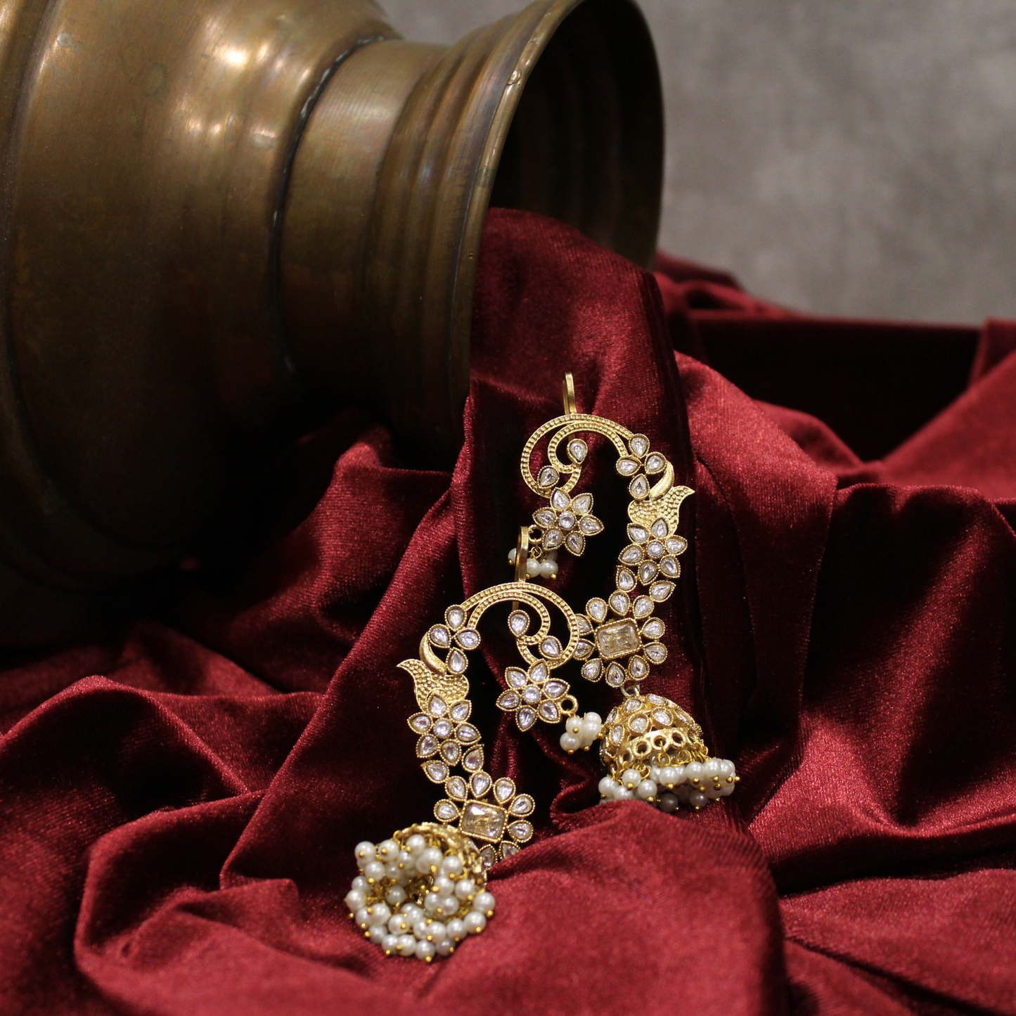 Gold Floral Paisley Jhumkis