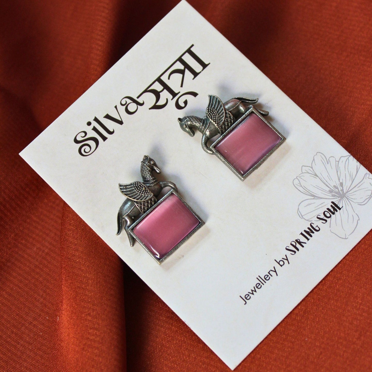 Silva Sutra pink unicorn studs
