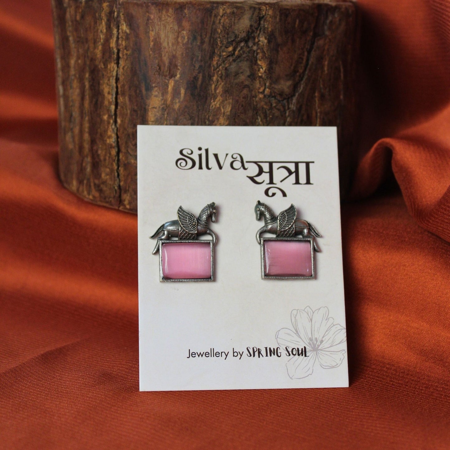 Silva Sutra pink unicorn studs