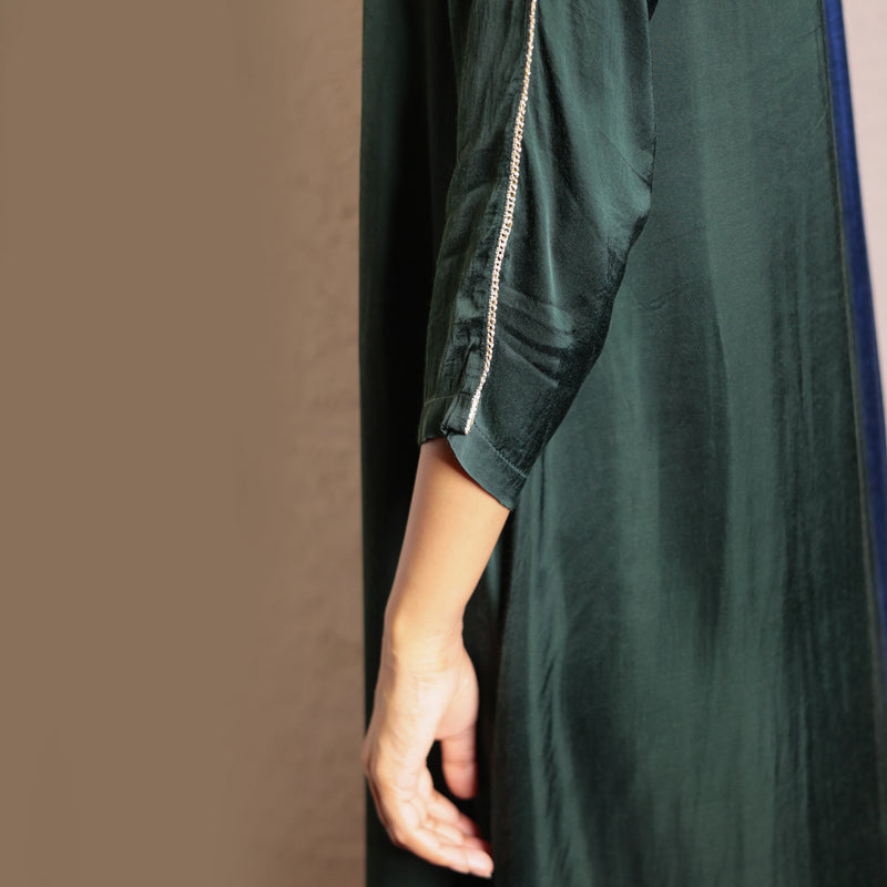 Dark Green Ombre Modal Asymmetric Kurta