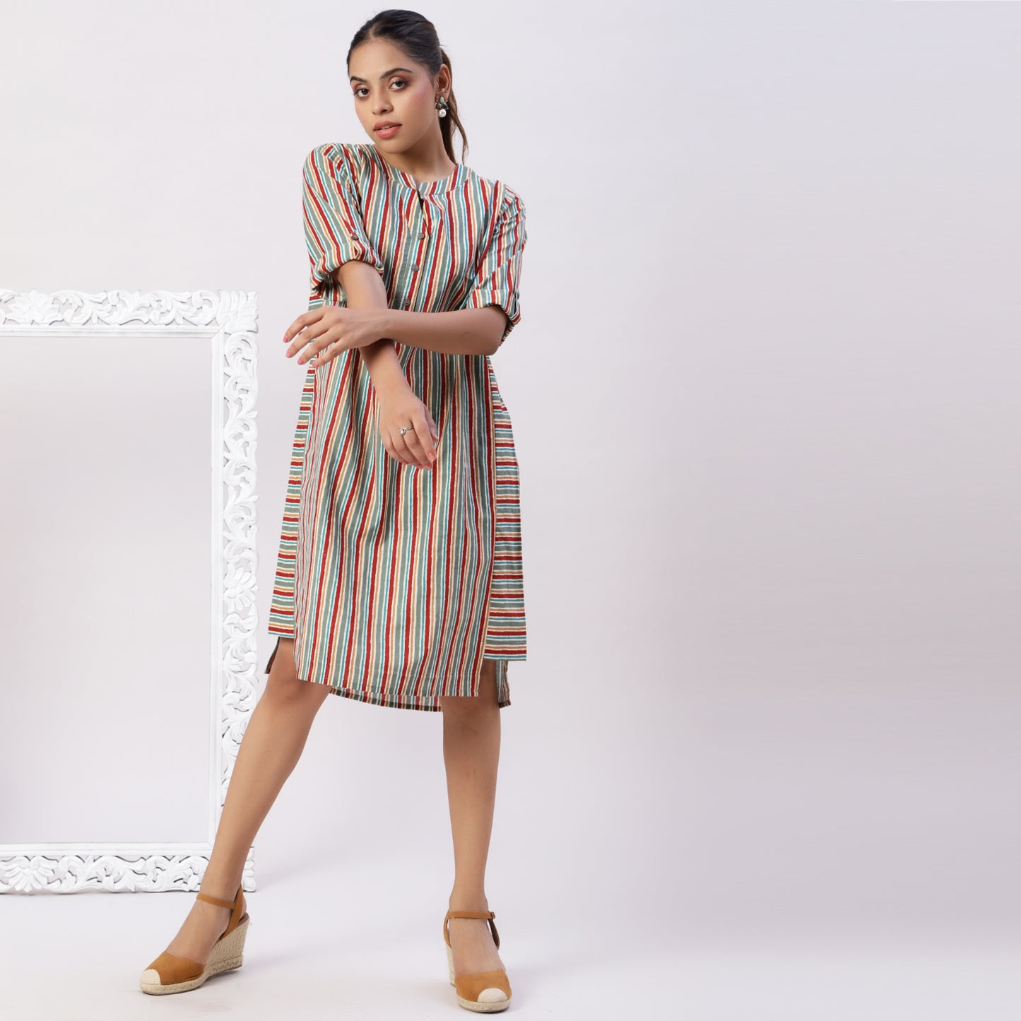 Stripe panel dress