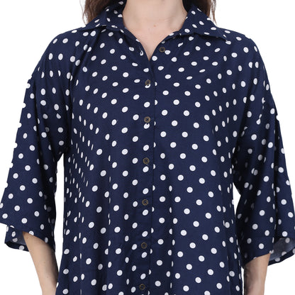 cotton viscose polka printed Knee Length Dress
