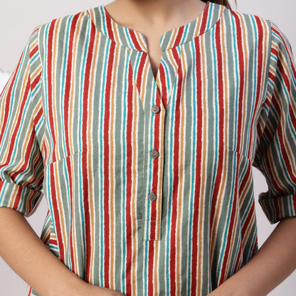 Stripe panel dress