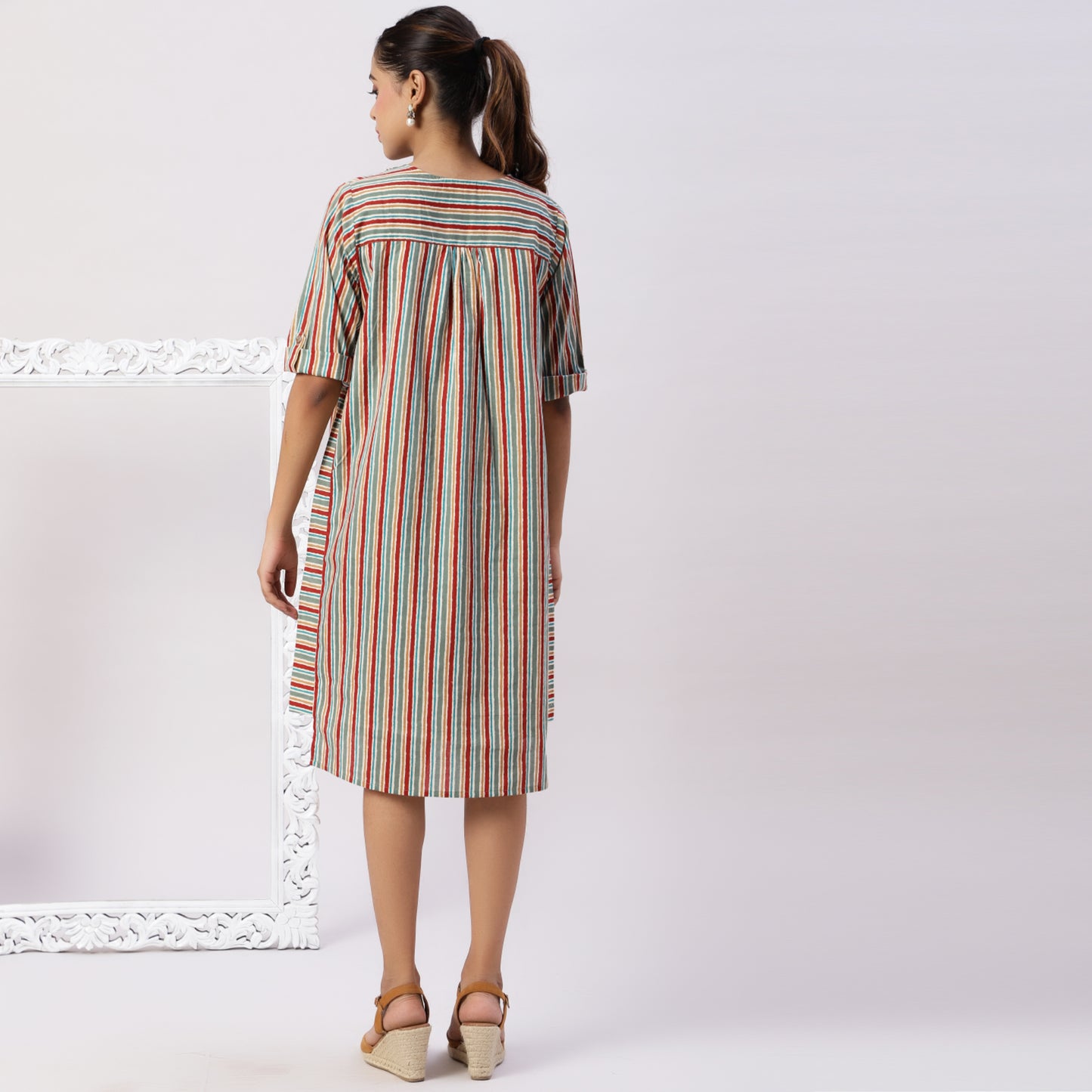 Stripe panel dress