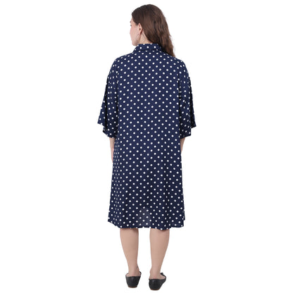 cotton viscose polka printed Knee Length Dress