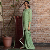 Green embroidered sharara set