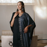 Half & half Modal silk kaftan with dori work embroidery