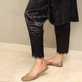 Black Crushed Velvet Embroidered Kurta Set with Mashru Silk Pants