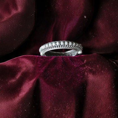 Silver engraved metal Bangle