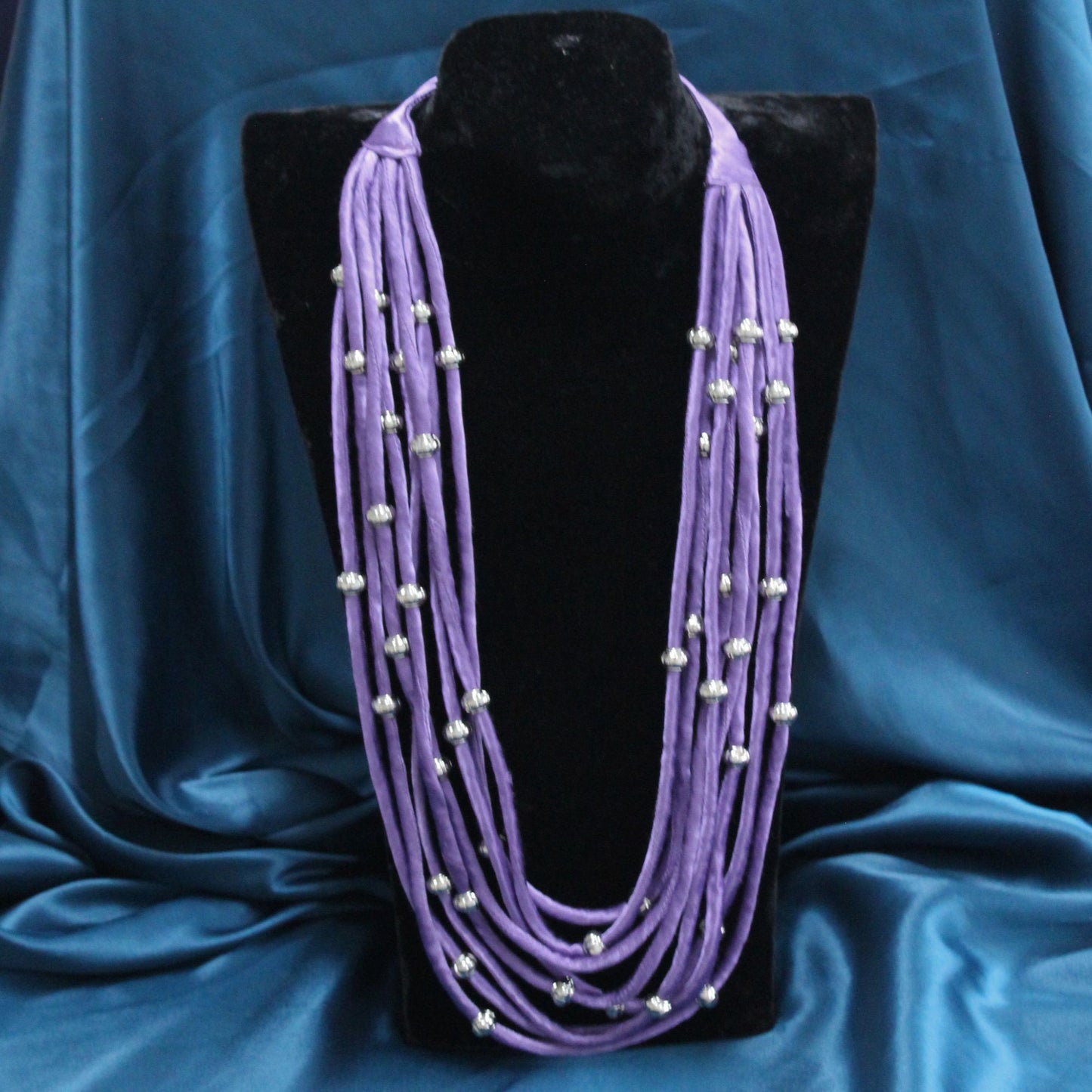 Layered Fabric Beaded Strings in mashru