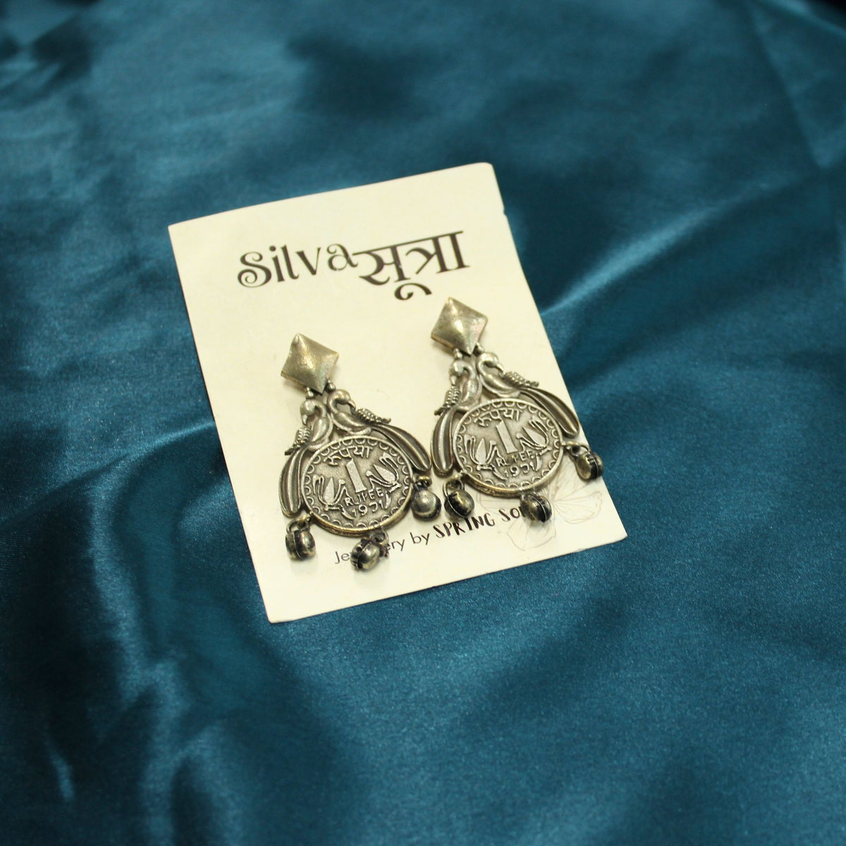 Silva Sutra vintage coin earrings