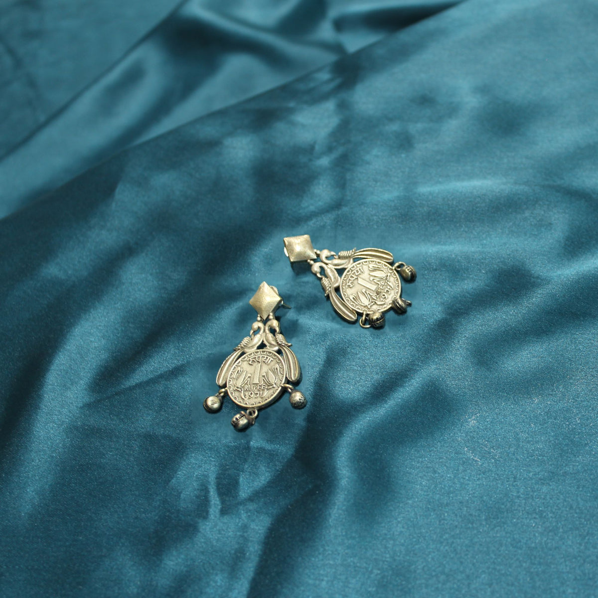 Silva Sutra vintage coin earrings