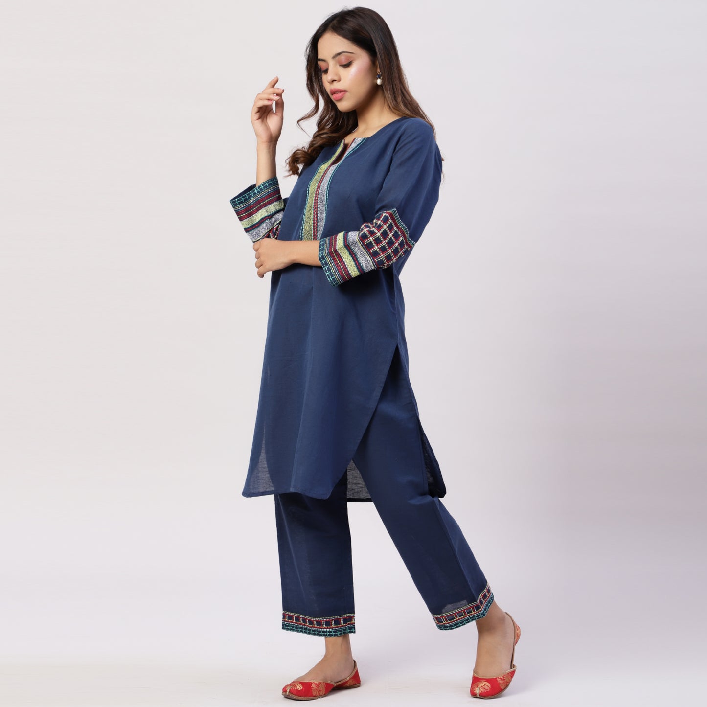 Cotton linen threadwork co-ord set