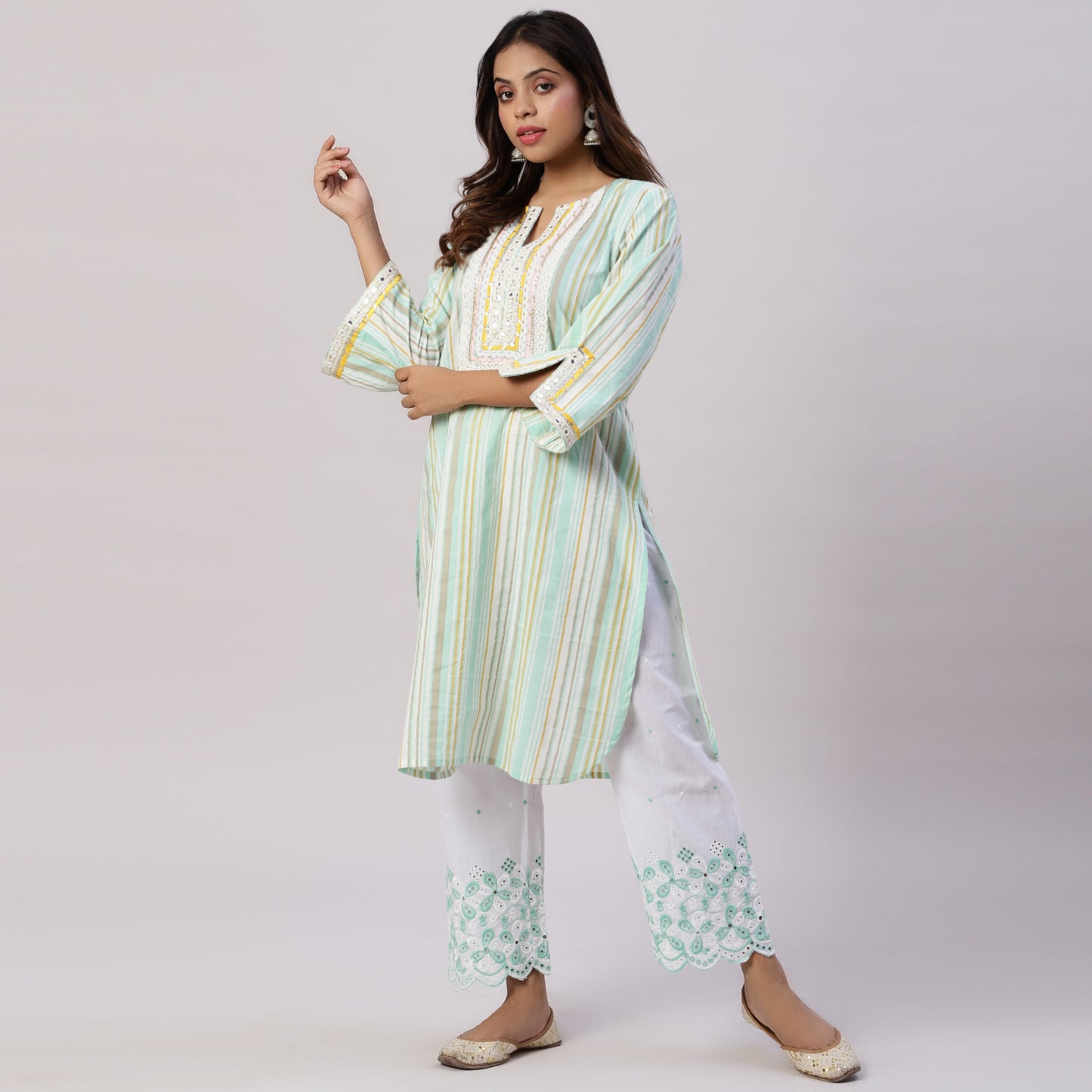 Cotton Embroidered co-ord set
