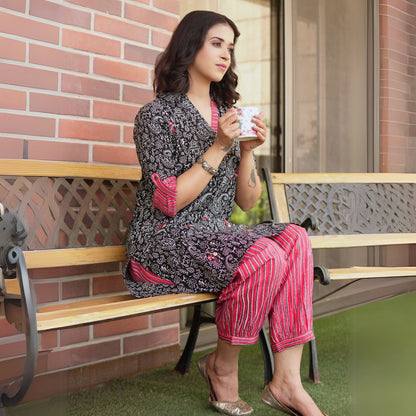 Black worli printed Co-ord set