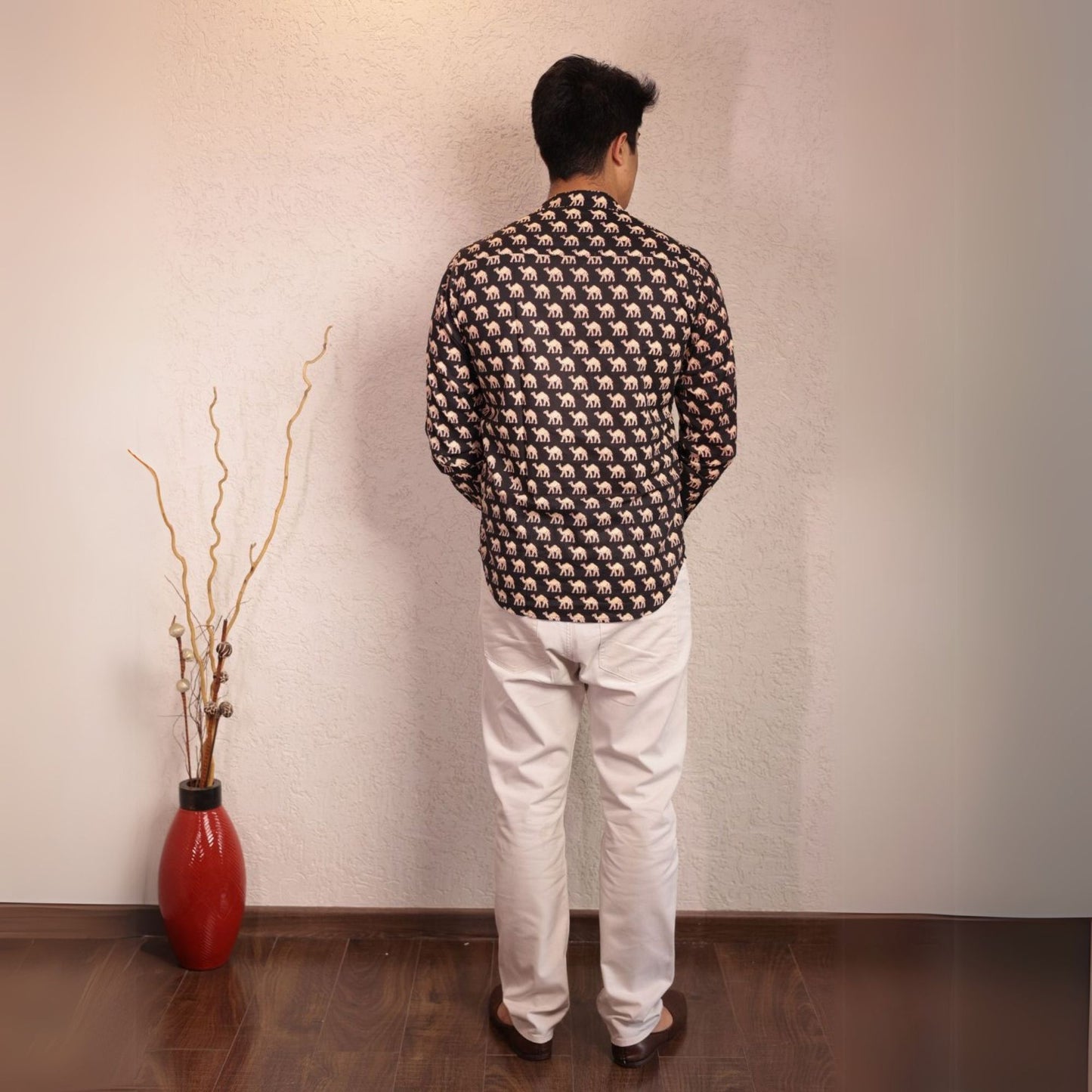 Black cotton printed full sleeves Shirt